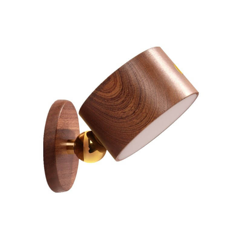 Minimalist Wooden USB Rechargeable Touch Night Light — Magnetic LED Wall Sconce Lamp
