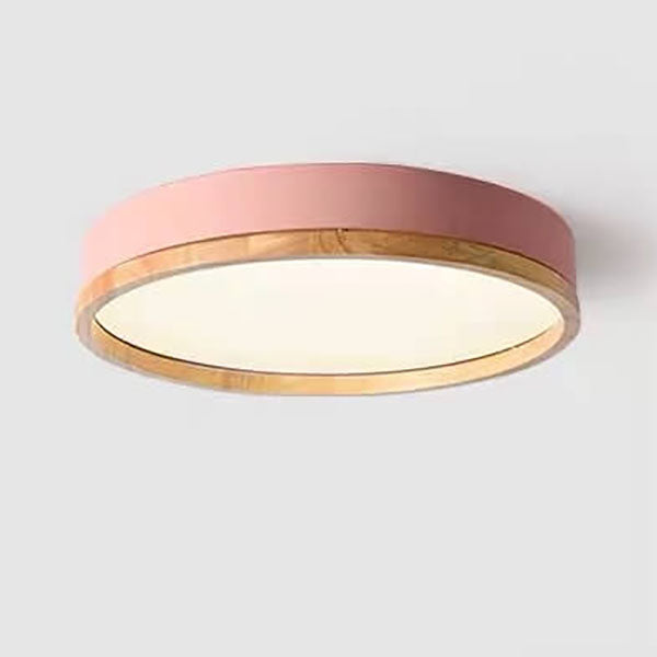 Elegant Macaron-Style Round Acrylic LED Flush-Mount Ceiling Light