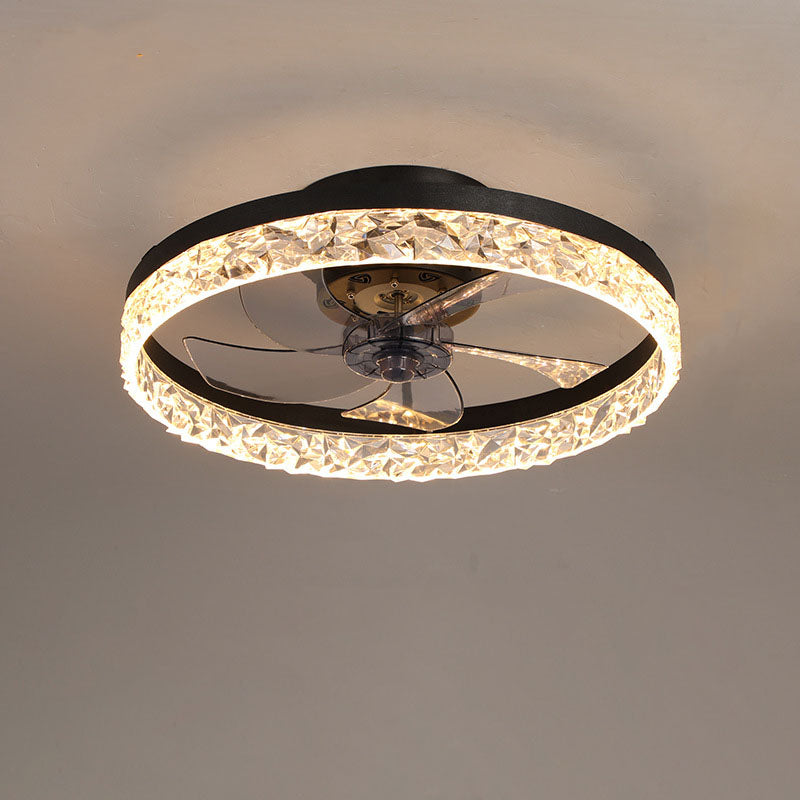 Contemporary Circle Ring LED Ceiling Fan Light – Semi-Flush Mount