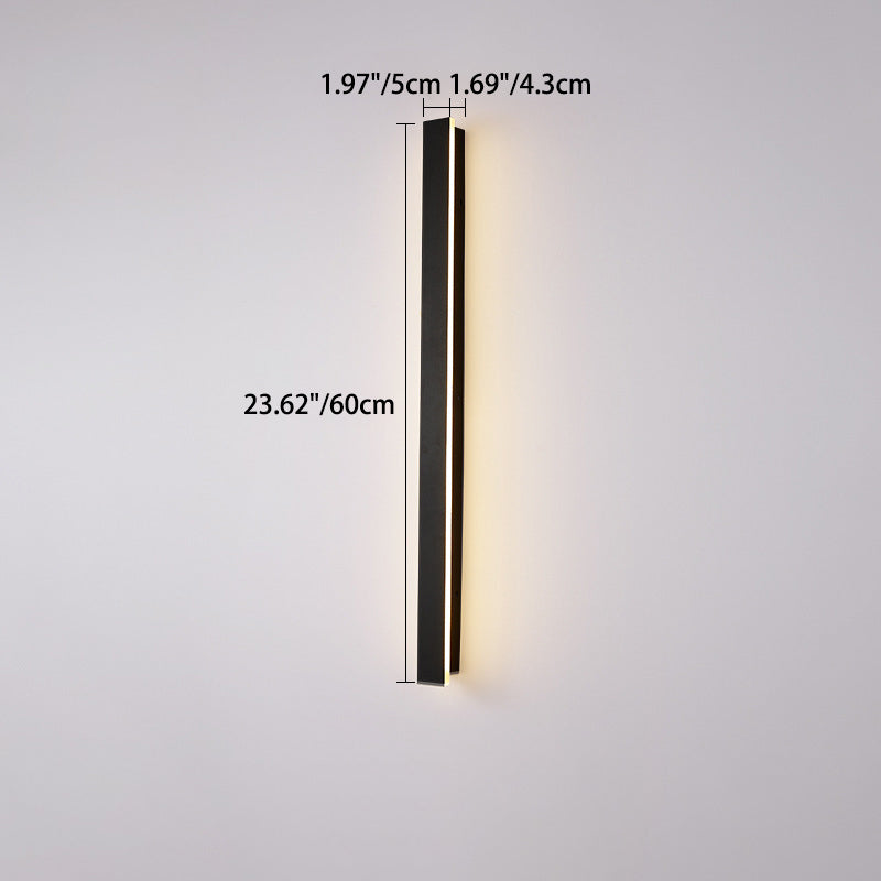 Modern Minimalist Long Rectangular LED Wall Sconce in Aluminum and Acrylic – Outdoor Garden Lighting
