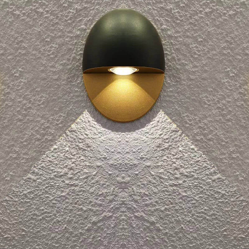 Sleek Modern Oval Aluminum Outdoor LED Wall Sconce Lamp – Waterproof