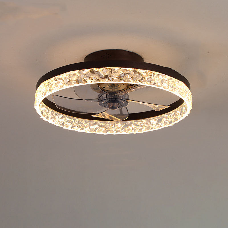 Contemporary Circle Ring LED Ceiling Fan Light – Semi-Flush Mount