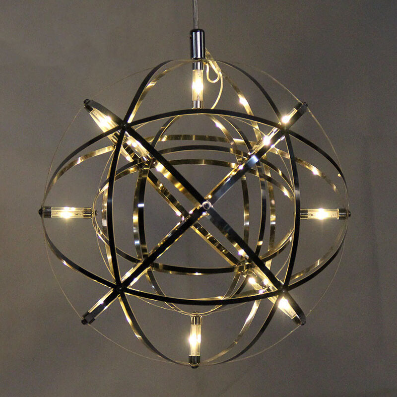 Sleek Modern Globe 12-Light LED Firework Pendant Light