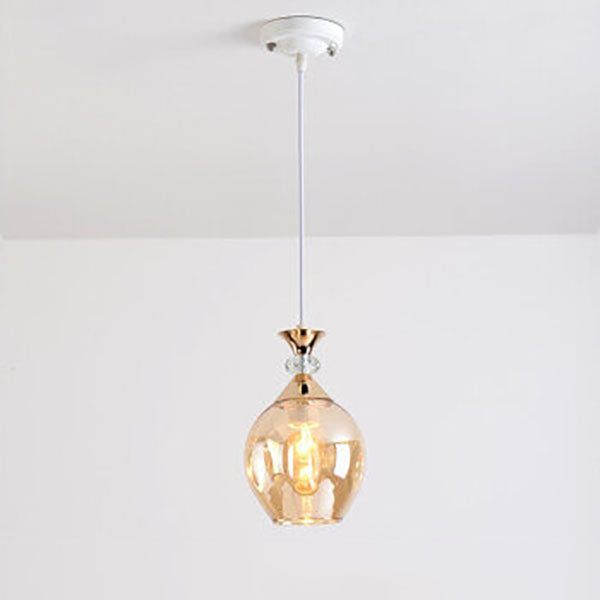Nordic Gradient Glass Orb Three-Light Island Chandelier