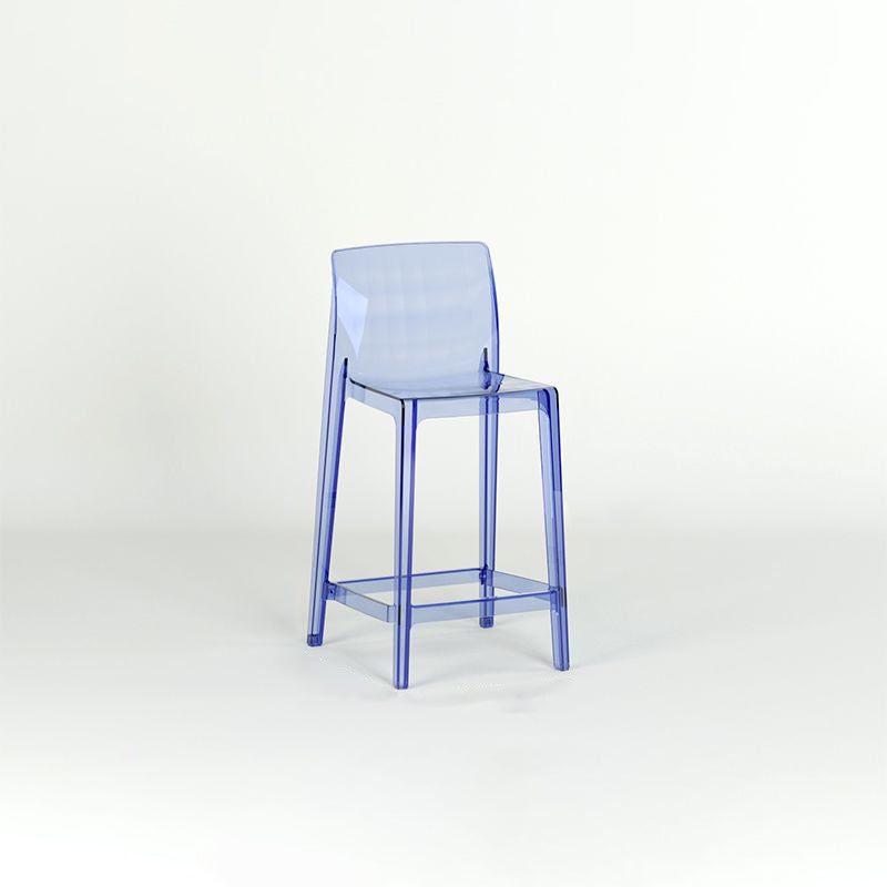 Modern Scandinavian Square Bar Stool with Backrest and Footrest – Ideal Kitchen Seating