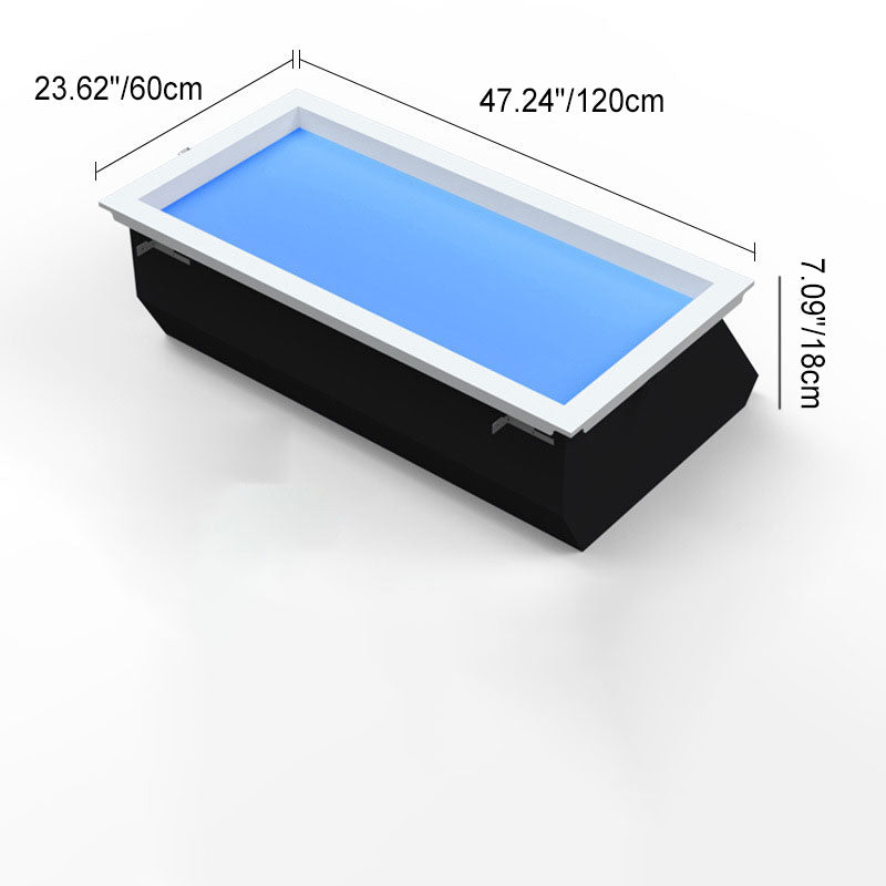 Sleek Modern Smart Blue Sky Aluminum LED Flush-Mount Ceiling Light