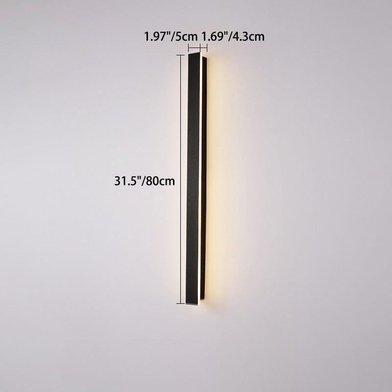 Modern Minimalist Long Rectangular LED Wall Sconce in Aluminum and Acrylic – Outdoor Garden Lighting