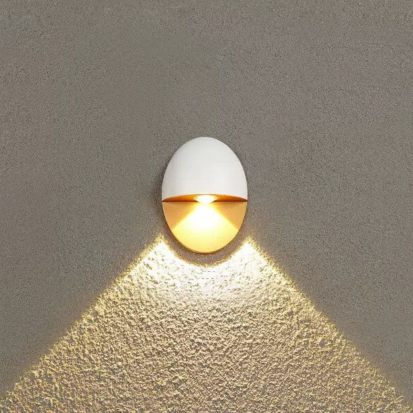 Sleek Modern Oval Aluminum Outdoor LED Wall Sconce Lamp – Waterproof