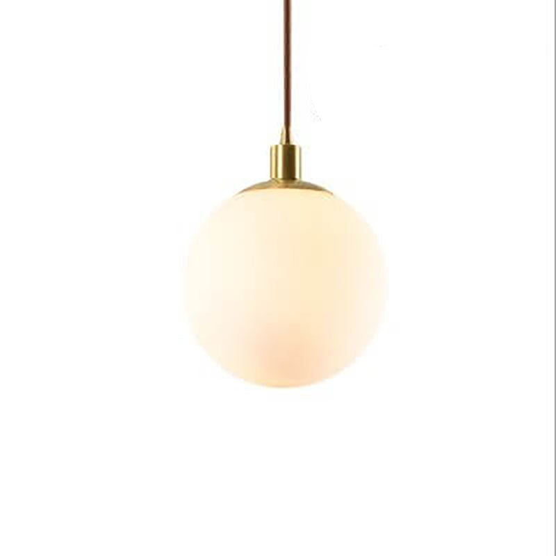 Nordic Minimalist White Orb 1-Light Pendant Lamp
