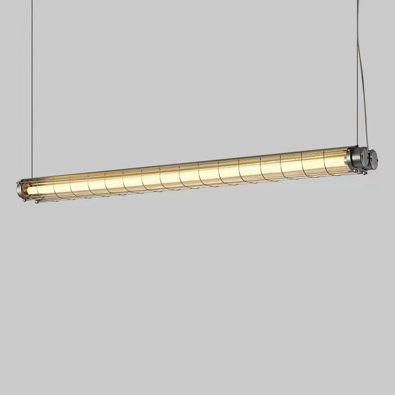Contemporary Industrial Long-Hardware Acrylic Island Pendant Chandelier with 1/2 Light for Dining Room