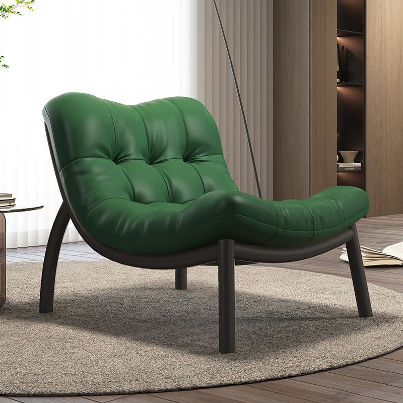 Chic Contemporary Scandinavian Rectangular Sofa - Upholstered in Faux Nappa Leather with a Carbon Steel Frame for Modern Living Rooms