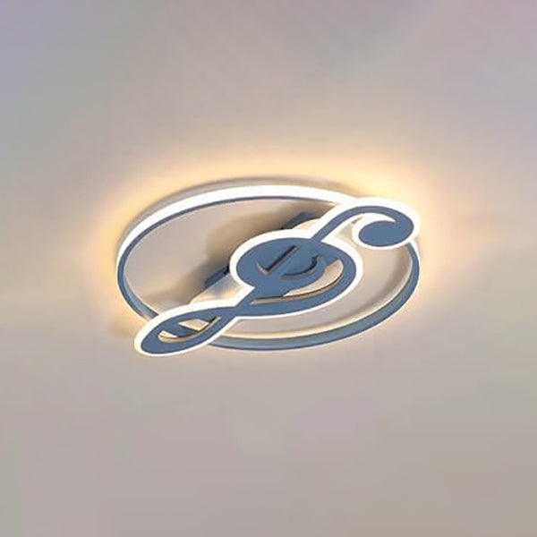 Nordic-Inspired LED Flush Mount Ceiling Light with Creative Music Notes Design