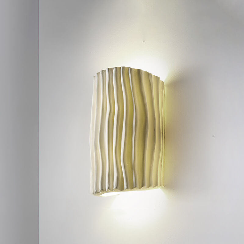Nordic-Inspired Resin-Striped Half-Cylinder 2-Light Wall Sconce Lamp