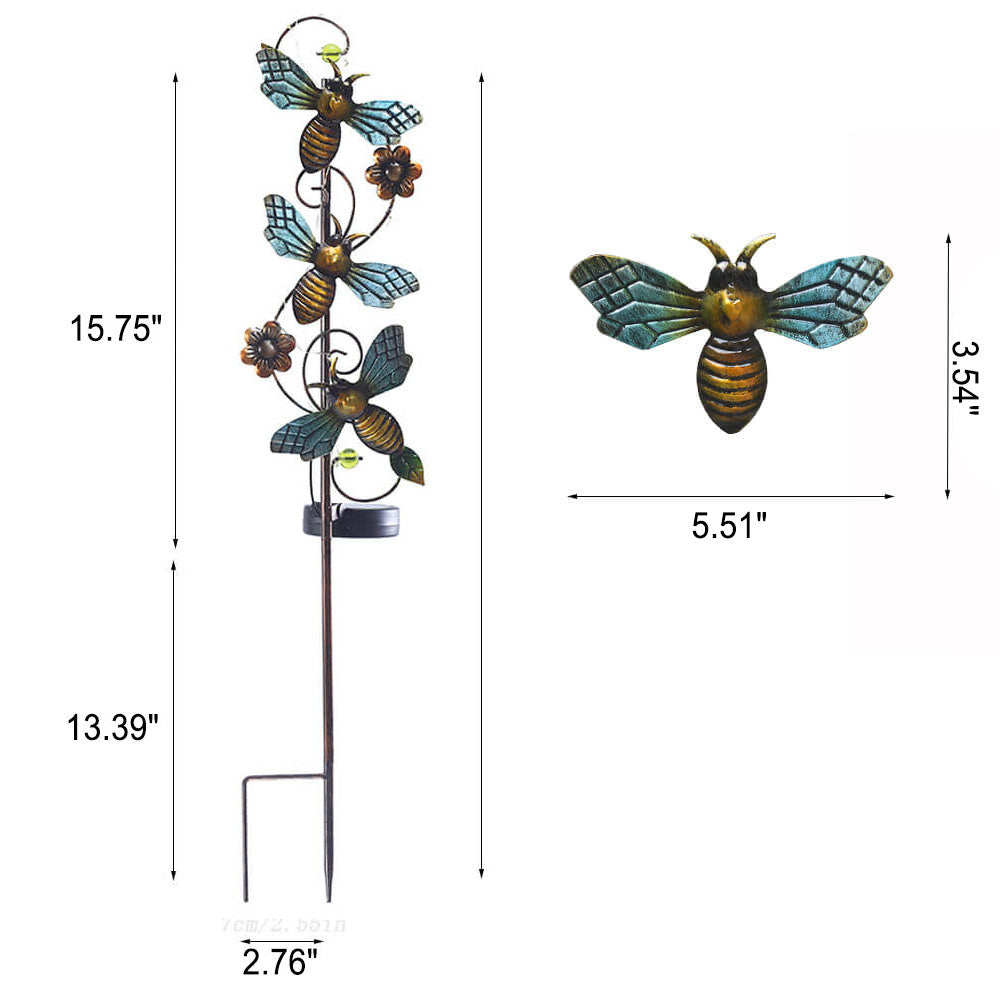 Solar Iron Garden Lights Set – Hummingbird, Butterfly & Dragonfly Lawn & Landscape Accent