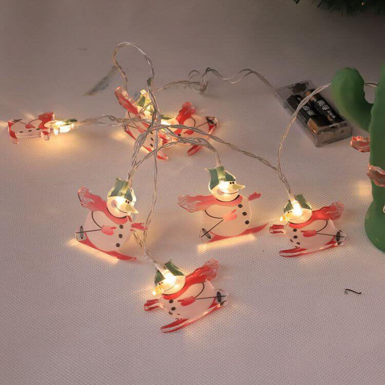 Festive Santa Claus LED String Lights - Battery-Operated Christmas Decor