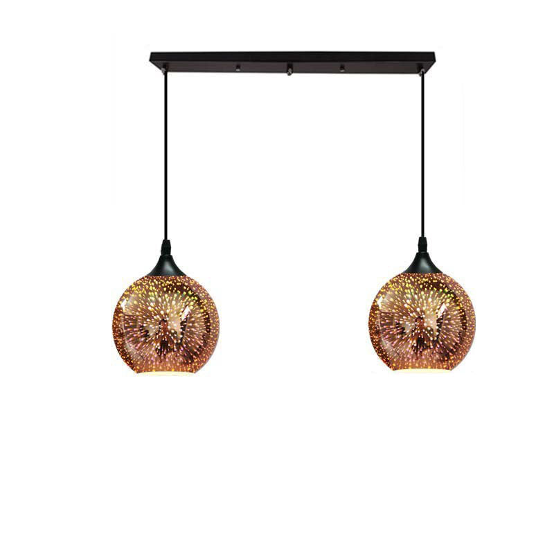 Modern Creative 3D Colorful Fireworks Glass Dome Island Light Chandelier - 2/3-Light