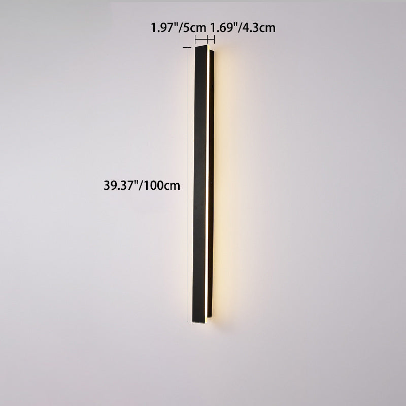 Modern Minimalist Long Rectangular LED Wall Sconce in Aluminum and Acrylic – Outdoor Garden Lighting