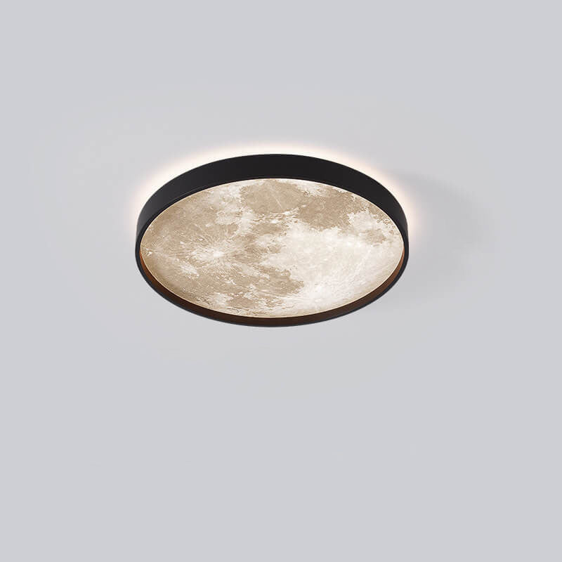 Nordic Moon Round LED Flush Mount Ceiling Light — Creative Minimalist Design with Soft Ambient Glow