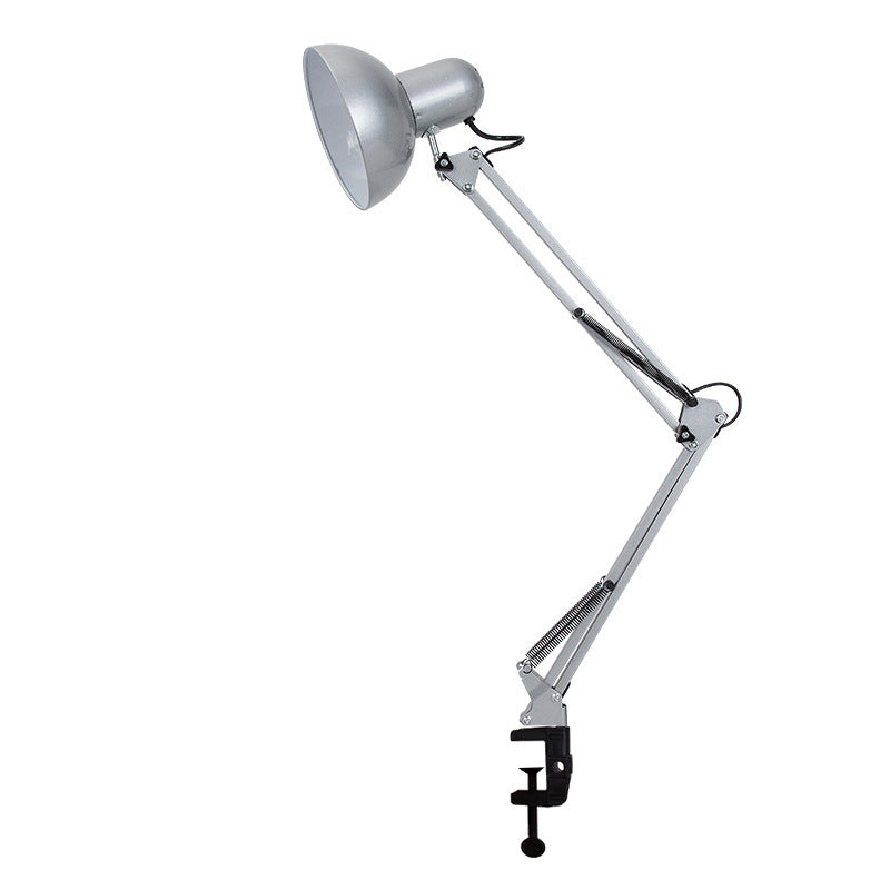 Modern Minimalist Retractable Long-Arm Clip Table Lamp – Iron & ABS, 1-Light Bedside Bedroom Lamp