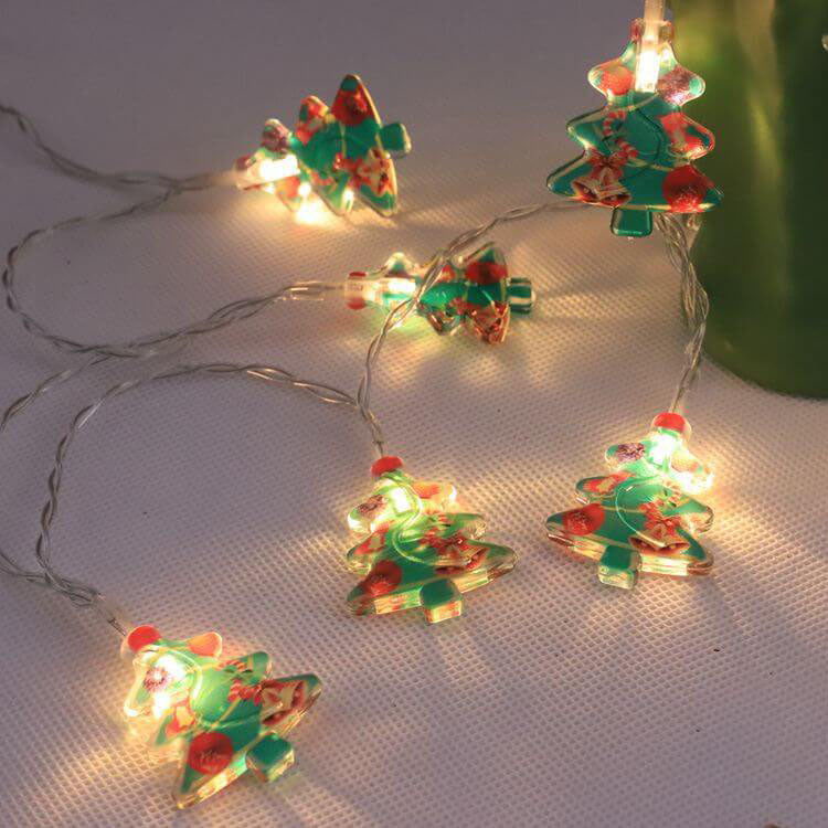 Festive Santa Claus LED String Lights - Battery-Operated Christmas Decor