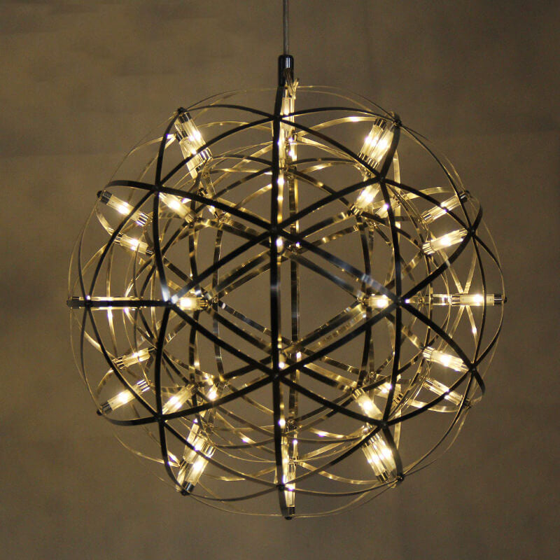 Sleek Modern Globe 12-Light LED Firework Pendant Light