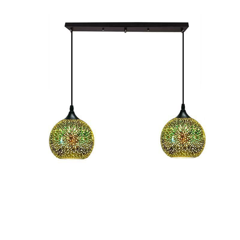 Modern Creative 3D Colorful Fireworks Glass Dome Island Light Chandelier - 2/3-Light