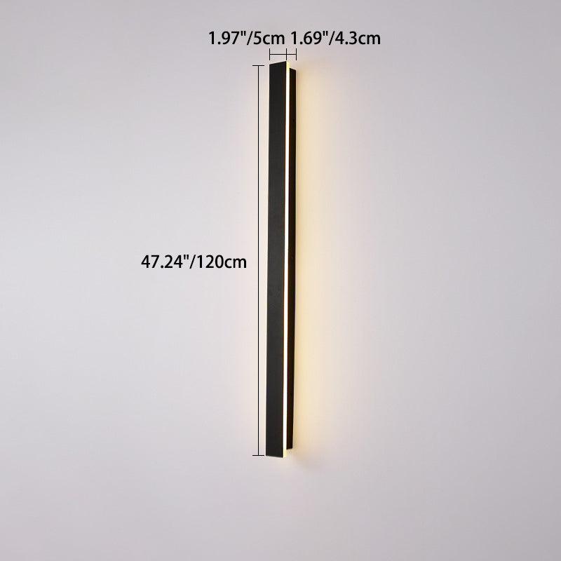Modern Minimalist Long Rectangular LED Wall Sconce in Aluminum and Acrylic – Outdoor Garden Lighting