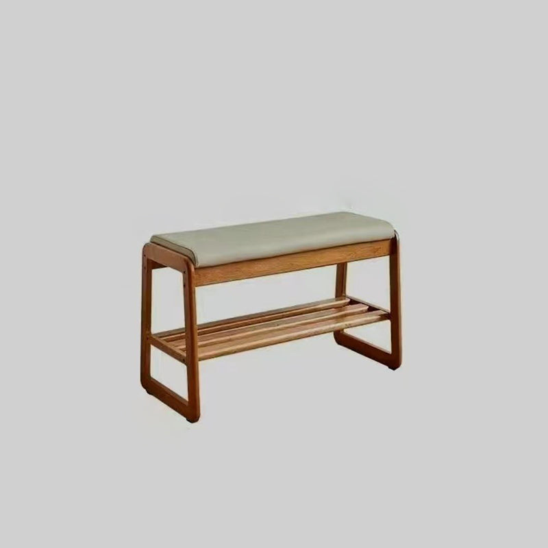 Sleek Contemporary Scandinavian Rectangular Solid-Wood Shoe Storage with 1 Shelf - Entryway Organizer