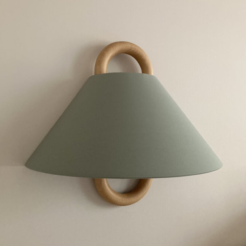 Sleek Contemporary Solid Wood Pleated Semi-Circle 1-Light Wall Sconce Lamp