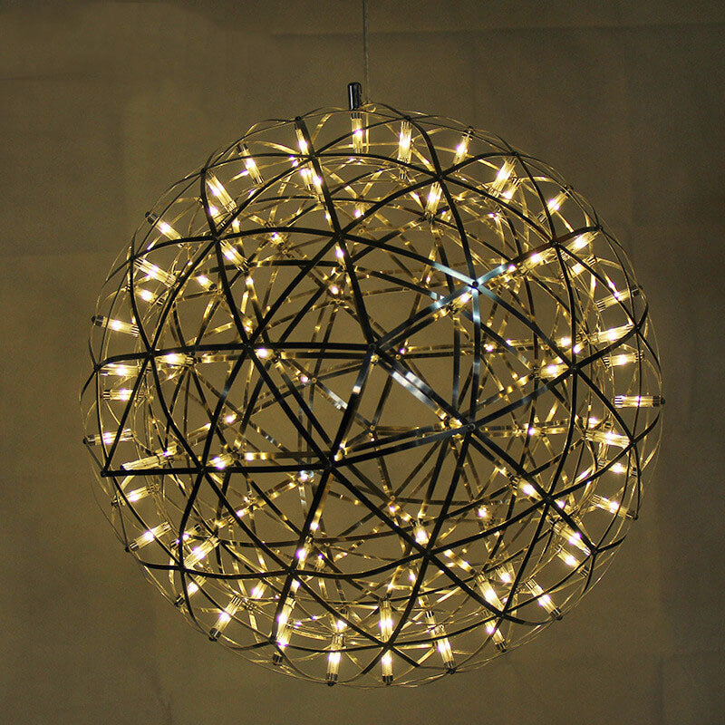 Sleek Modern Globe 12-Light LED Firework Pendant Light