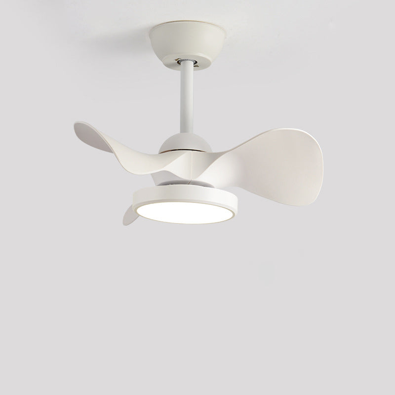 Chic Contemporary Retro Round Acrylic LED Ceiling Fan Light with Downrods for Bedroom