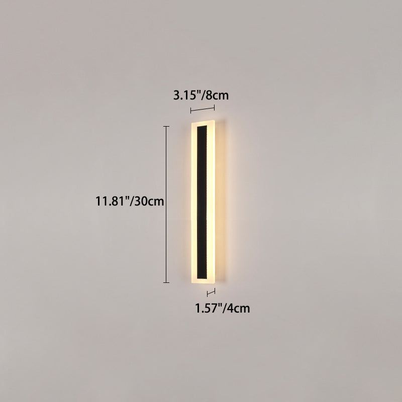Modern Minimalist Long Rectangular LED Wall Sconce in Aluminum and Acrylic – Outdoor Garden Lighting