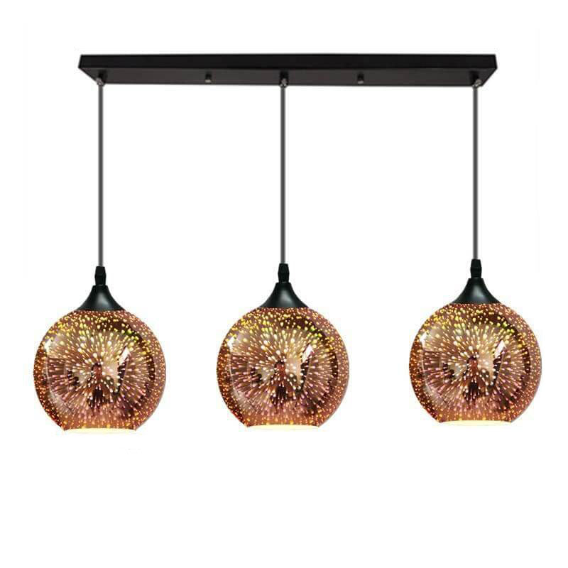 Modern Creative 3D Colorful Fireworks Glass Dome Island Light Chandelier - 2/3-Light