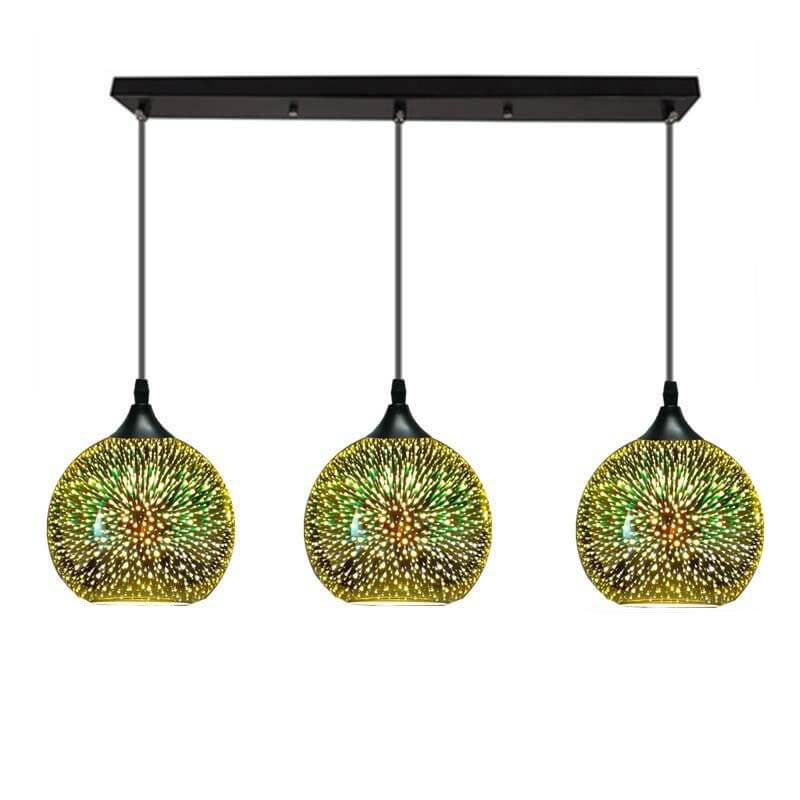 Modern Creative 3D Colorful Fireworks Glass Dome Island Light Chandelier - 2/3-Light