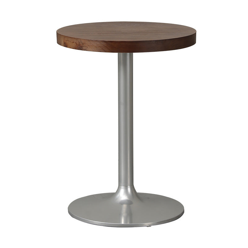 Contemporary Industrial PU Leather, Wood & Iron Dining Chair & Table Set with Square X-Back for Dining Room
