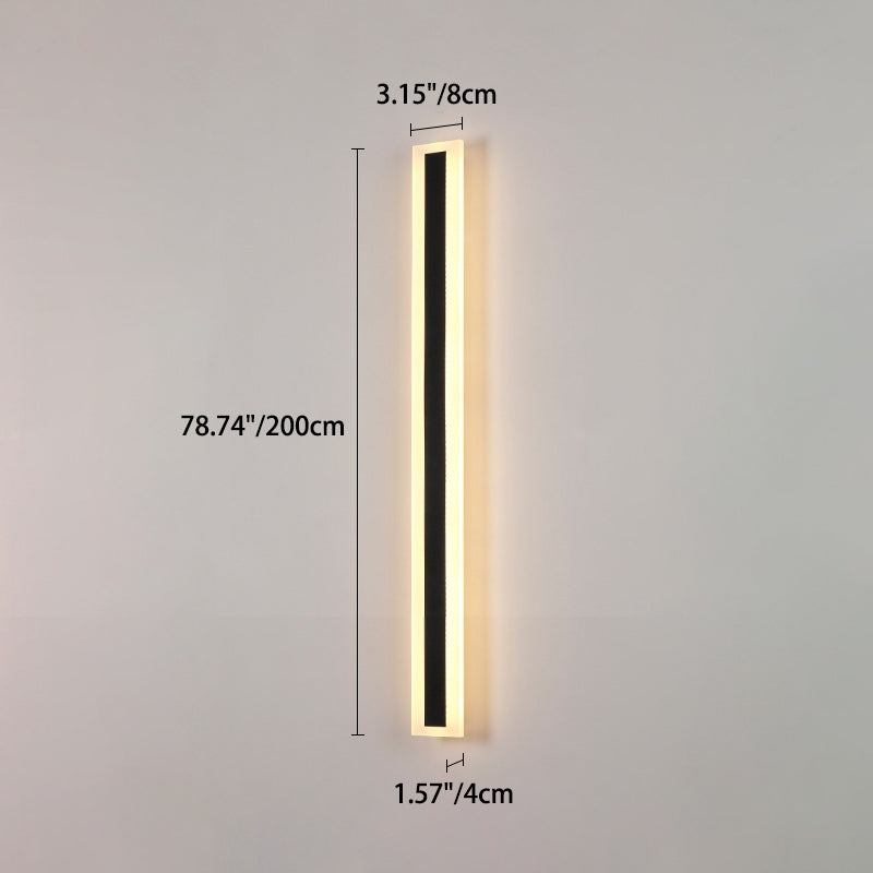 Modern Minimalist Long Rectangular LED Wall Sconce in Aluminum and Acrylic – Outdoor Garden Lighting