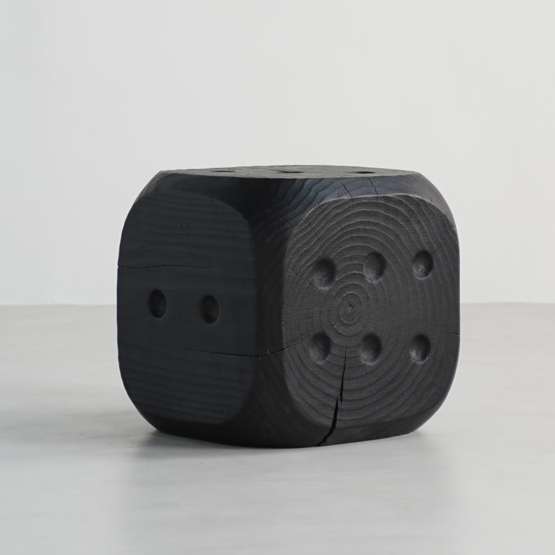 Traditional Japanese Wabi-Sabi Wood End Table with Geometric Design - Living Room Accent