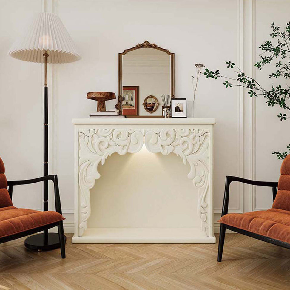 Traditional French-Style Square MDF Mantel Console Table for Living Room