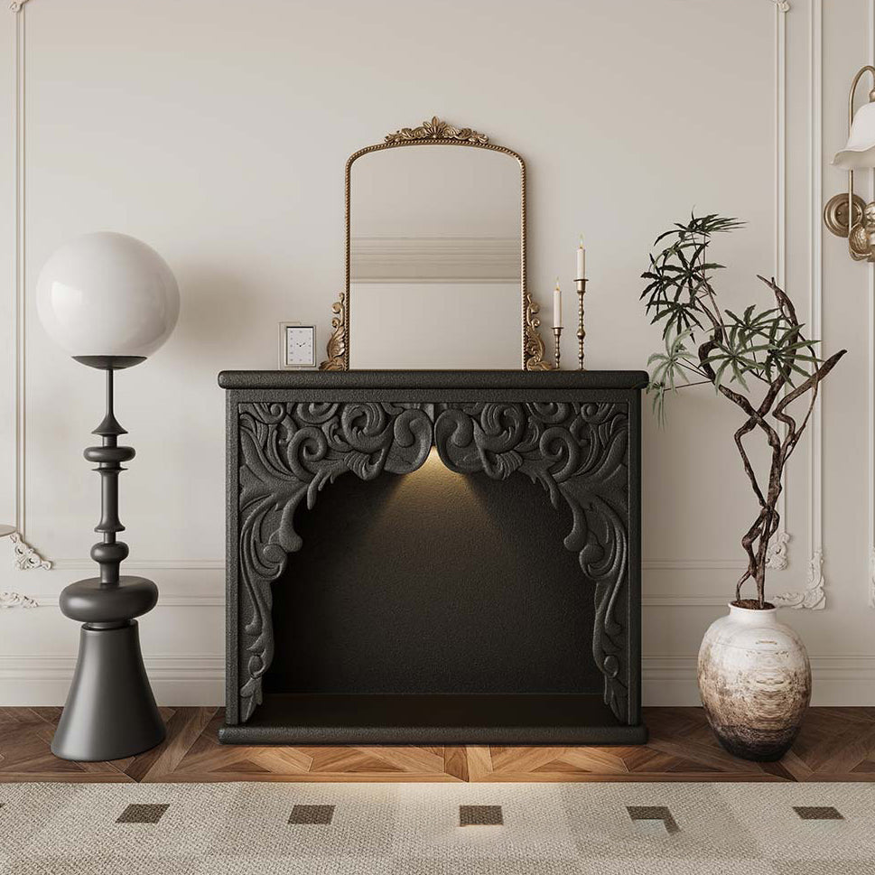 Traditional French-Style Square MDF Mantel Console Table for Living Room