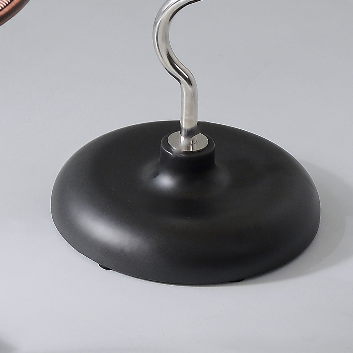 Artistic Round-Curved Stem End Table in Wood & Stainless Steel — Vintage Classic Living Room Accent