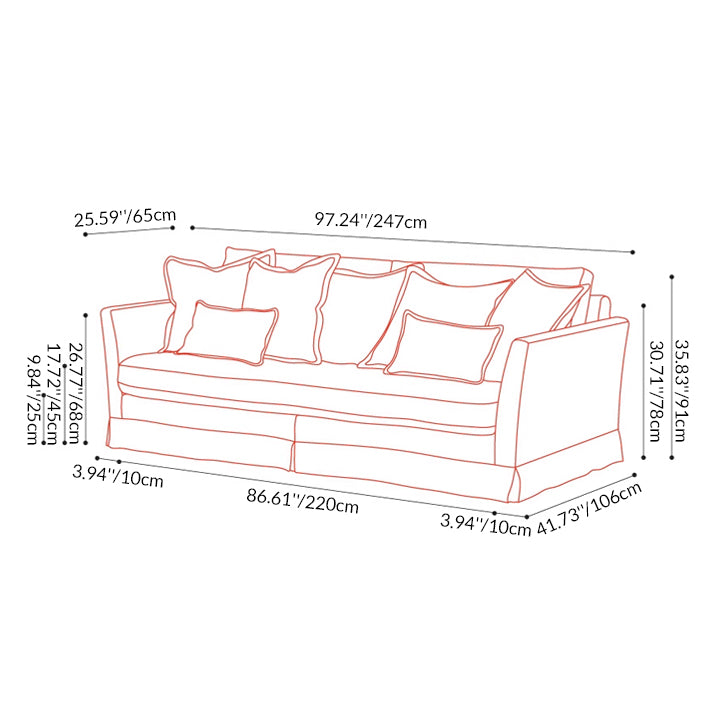 Birch Wood Sofa with Classic Houndstooth Pattern — Timeless Minimalist Elegance, 3/4 Seater for Living Room