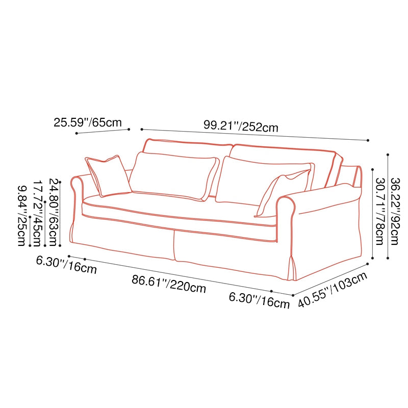 Bold Striped Polyester Upholstery Birch Wood Sofa - Vintage Soft-Touch Comfort, 3/4 Seater for Living Room