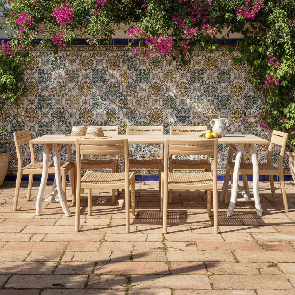 Sleek Teak Dining Table – Durable, Termite-Resistant Outdoor Table for Your Garden