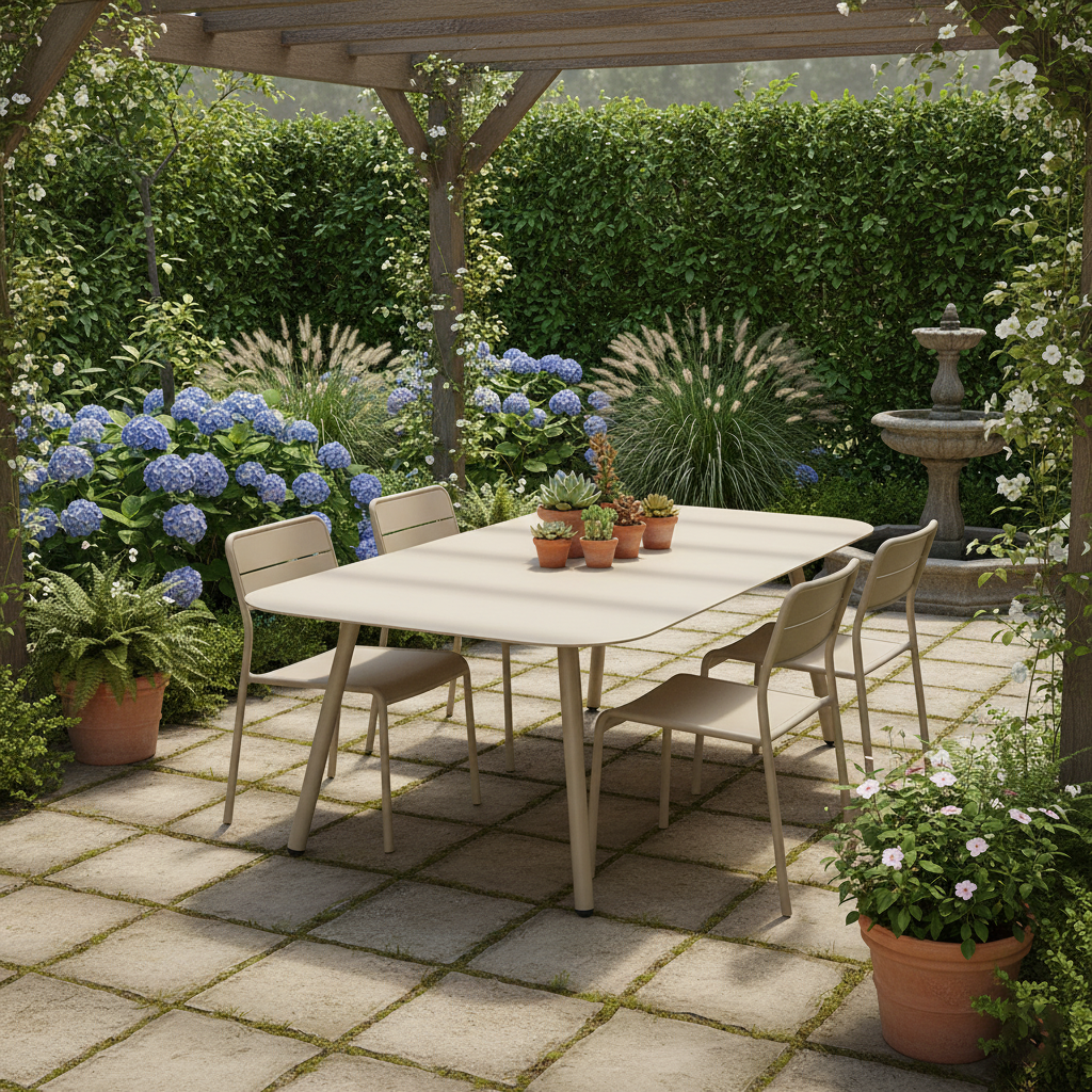 Sleek Modern Minimalist Rectangular Outdoor Table — Aluminum Coffee Table for Garden & Balcony