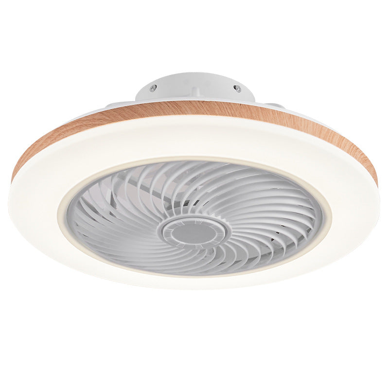 Sleek Modern Wood-Geometric LED Ceiling Fan Light — Semi-Flush Mount