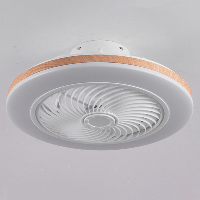 Sleek Modern Wood-Geometric LED Ceiling Fan Light — Semi-Flush Mount