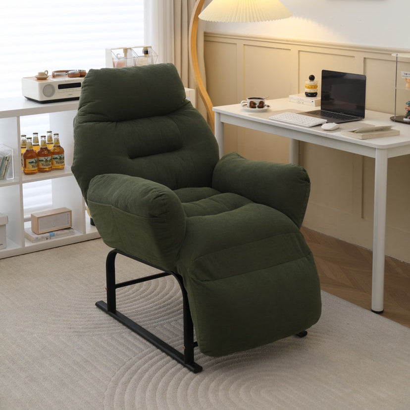 Modern Simplicity Corduroy Cotton Sponge Footrest – Adjustable Square Recliner with Iron & Carbon Steel Frame for Bedroom