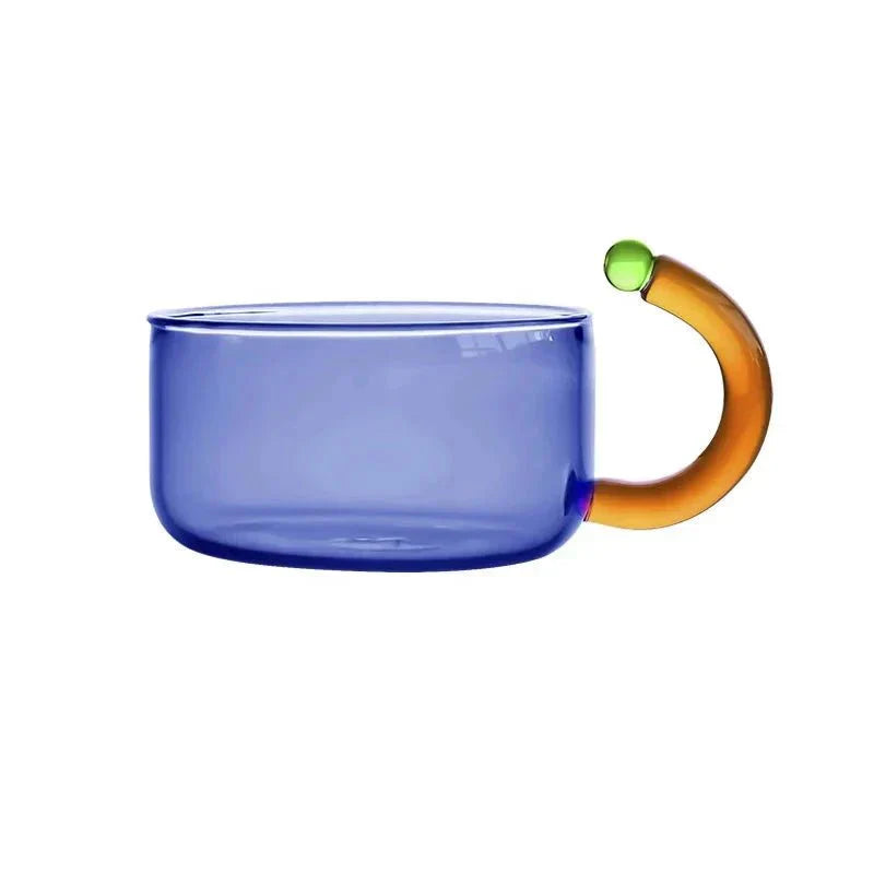 Heat-Resistant Glass Teapot Set with Bold Contrasting Colors