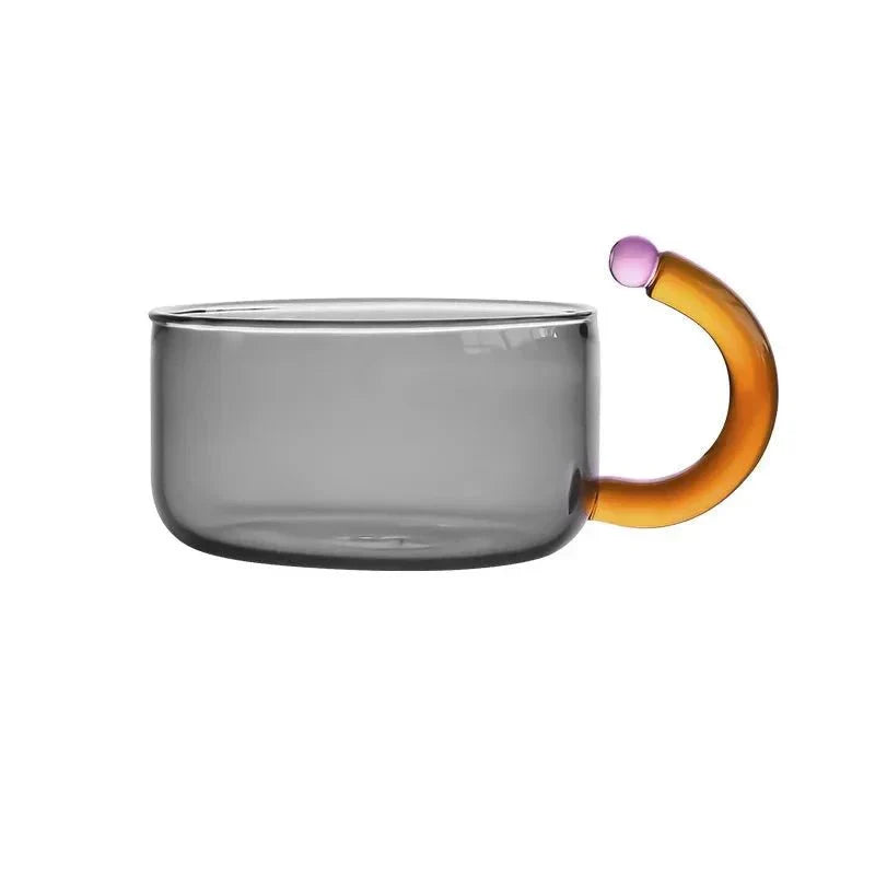 Heat-Resistant Glass Teapot Set with Bold Contrasting Colors
