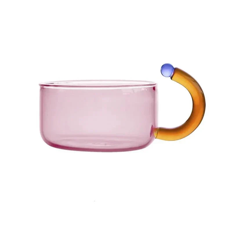 Heat-Resistant Glass Teapot Set with Bold Contrasting Colors